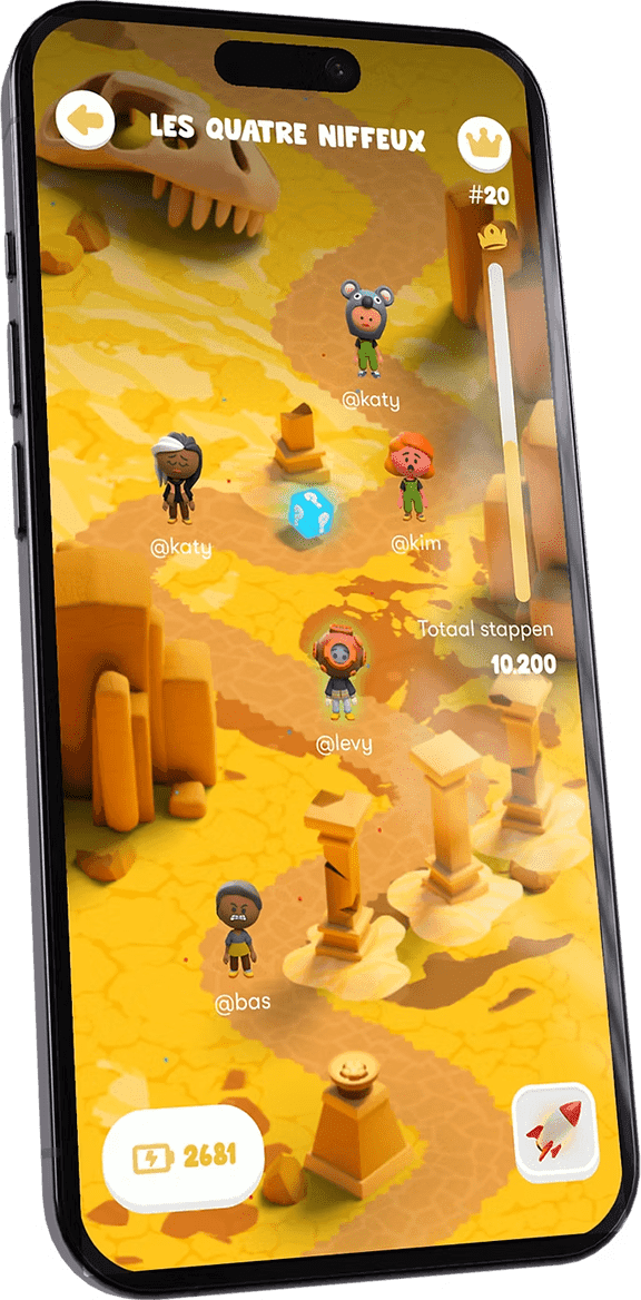 Een race in de Lawa-app