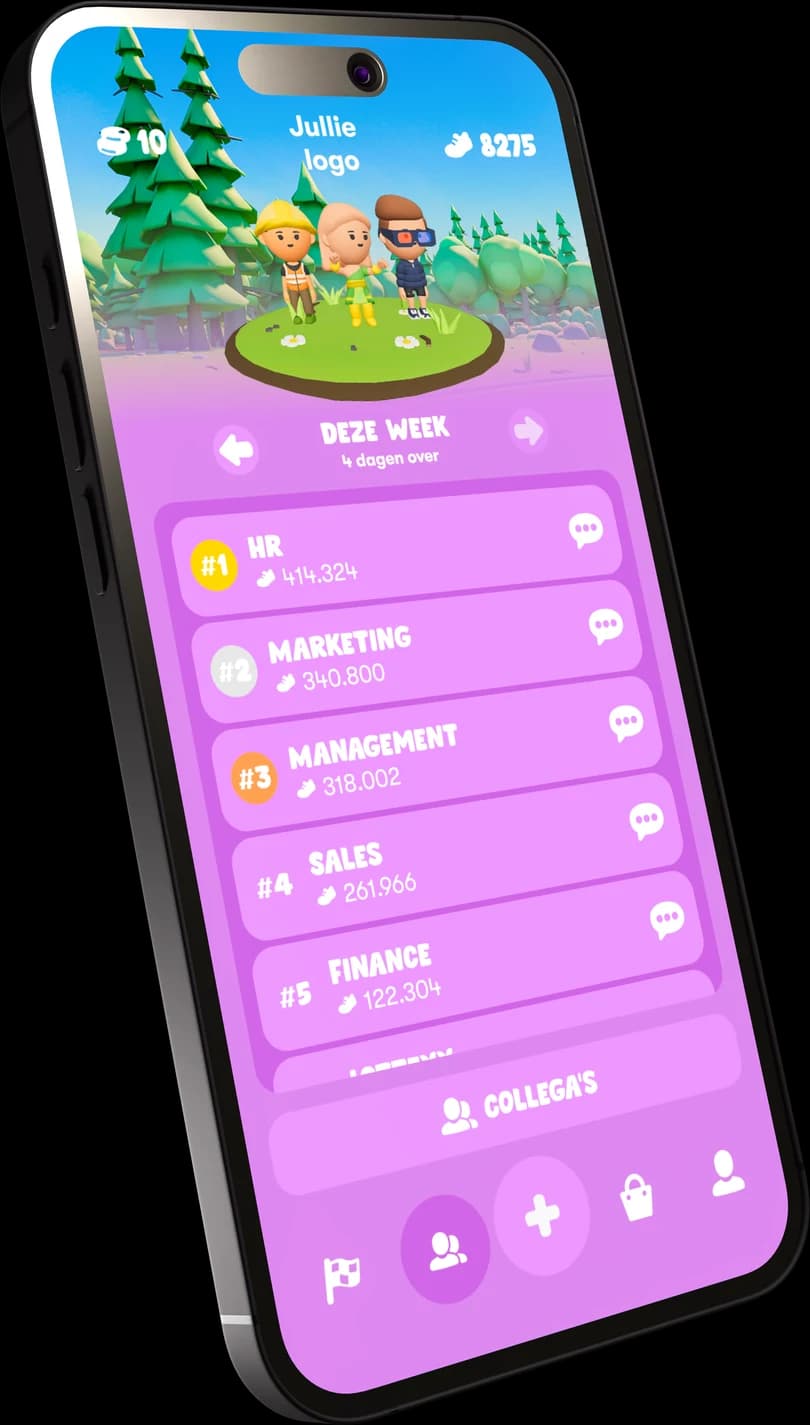 Realtime teamleaderboard in de Lawa app
